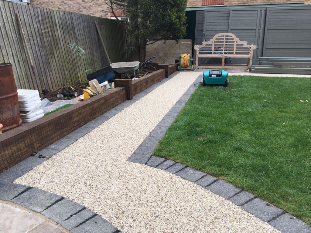 Pavecraft Resin Bonded Path with Brick Edging in Hertfordshire